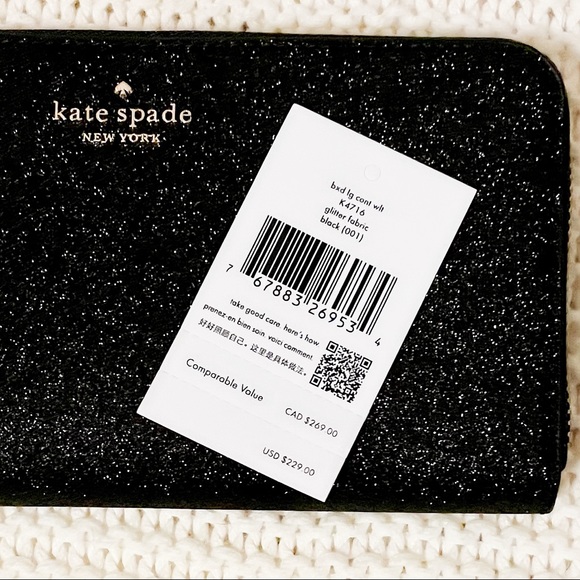 NEW Kate Spade Shimmy glitter large zip wallet - Picture 6 of 10